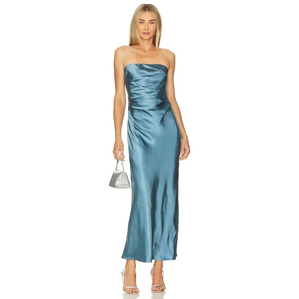 Runaway The Label Kristine Dress in Steel Blue